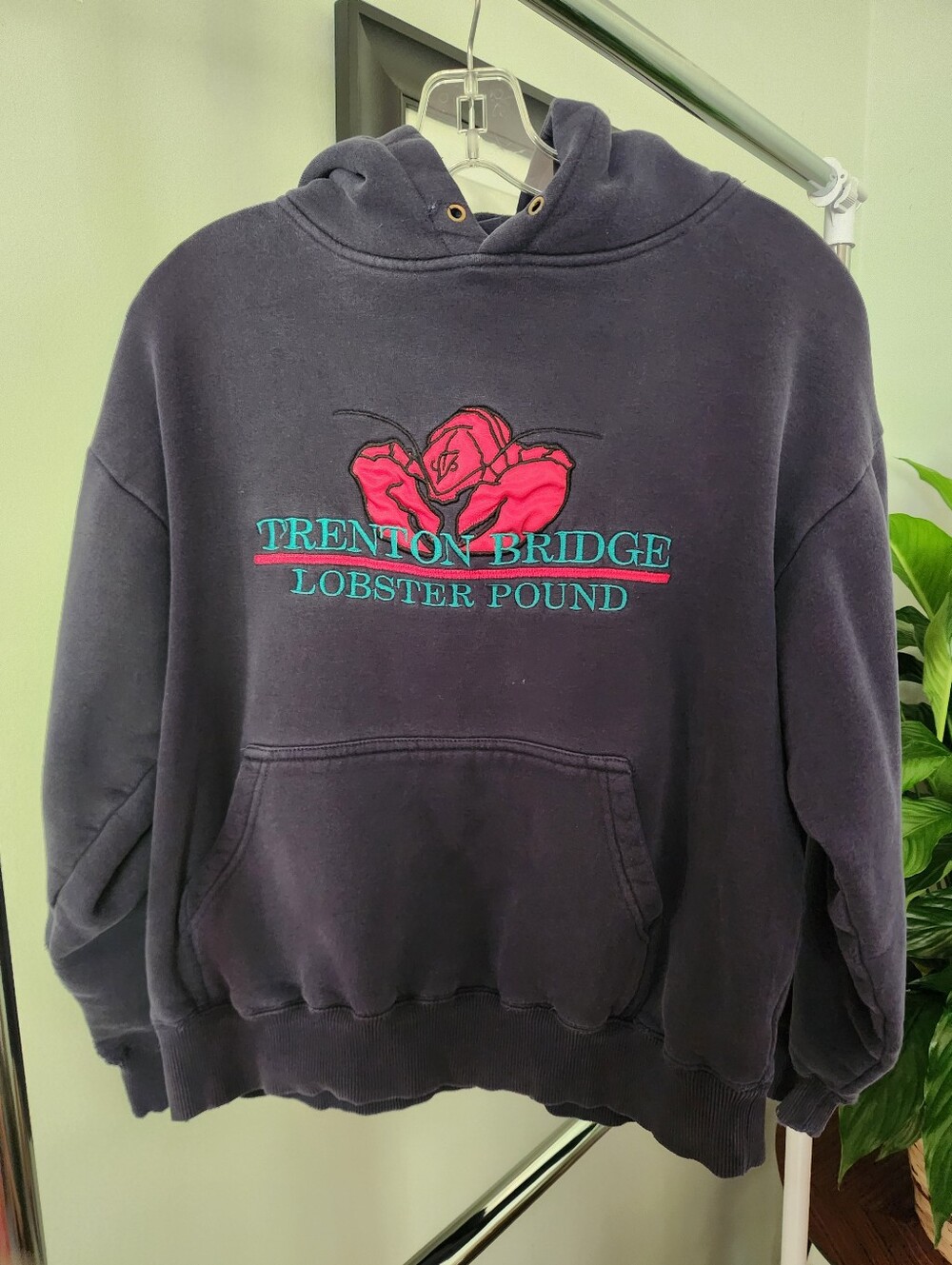 Embroidered Navy Hoodie